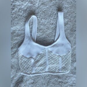 Zara Off-White Doyle Sleeveless Crop Top Corset  Size S